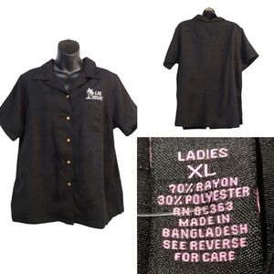 Ultra Club Cabana Breeze Las Vegas Ladies Button Down Black Short ShortsleXL NWT